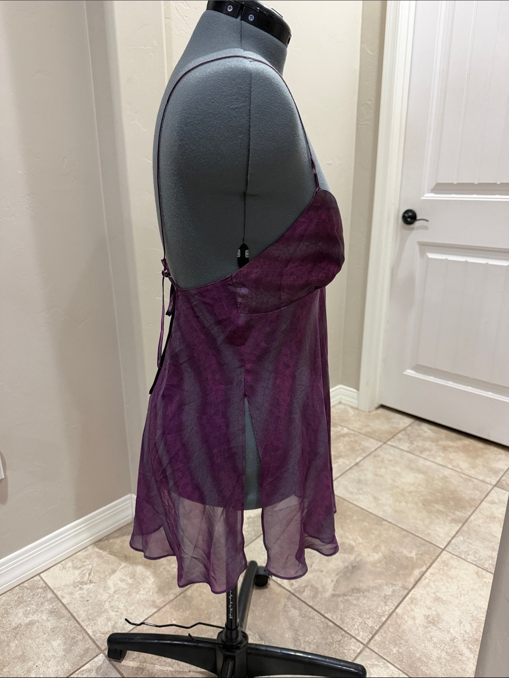 Victoria's Secret Sheer Purple Slip Chemise with Spaghetti Straps - Picture 3 of 8